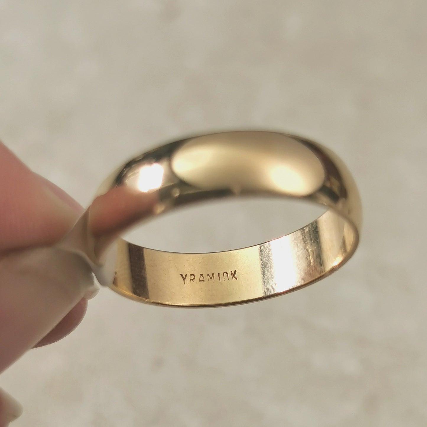 Estate 10k Yellow Gold Wide Wedding Band