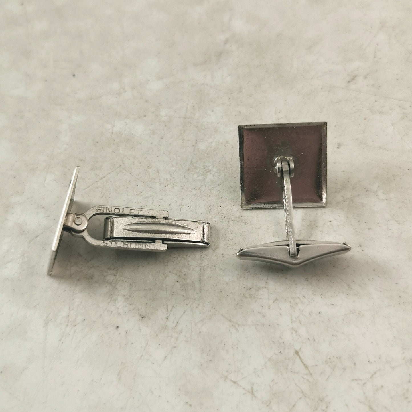 Vintage Sterling Silver Tie Tack and Cufflinks Set