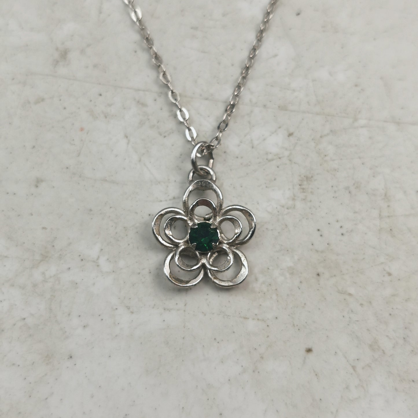 Vintage Bond Boyd Sterling May Birthstone Necklace