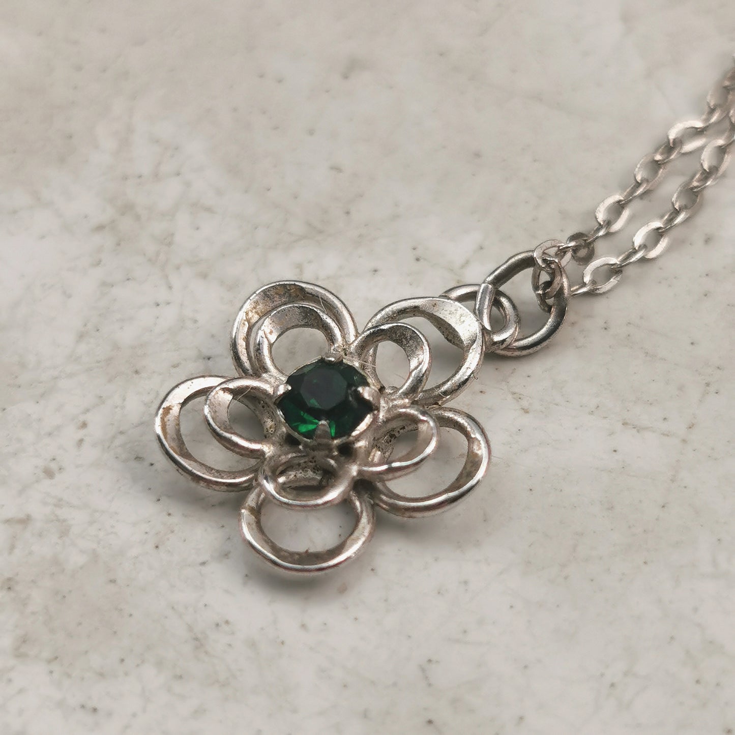 Vintage Bond Boyd Sterling May Birthstone Necklace