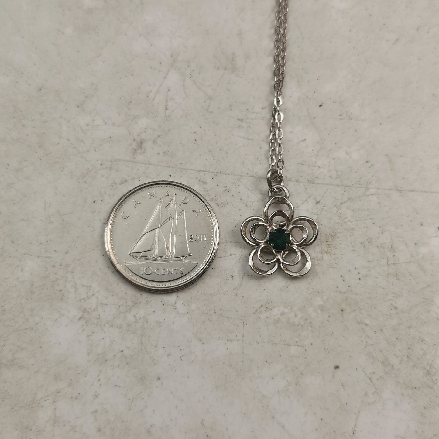 Vintage Bond Boyd Sterling May Birthstone Necklace