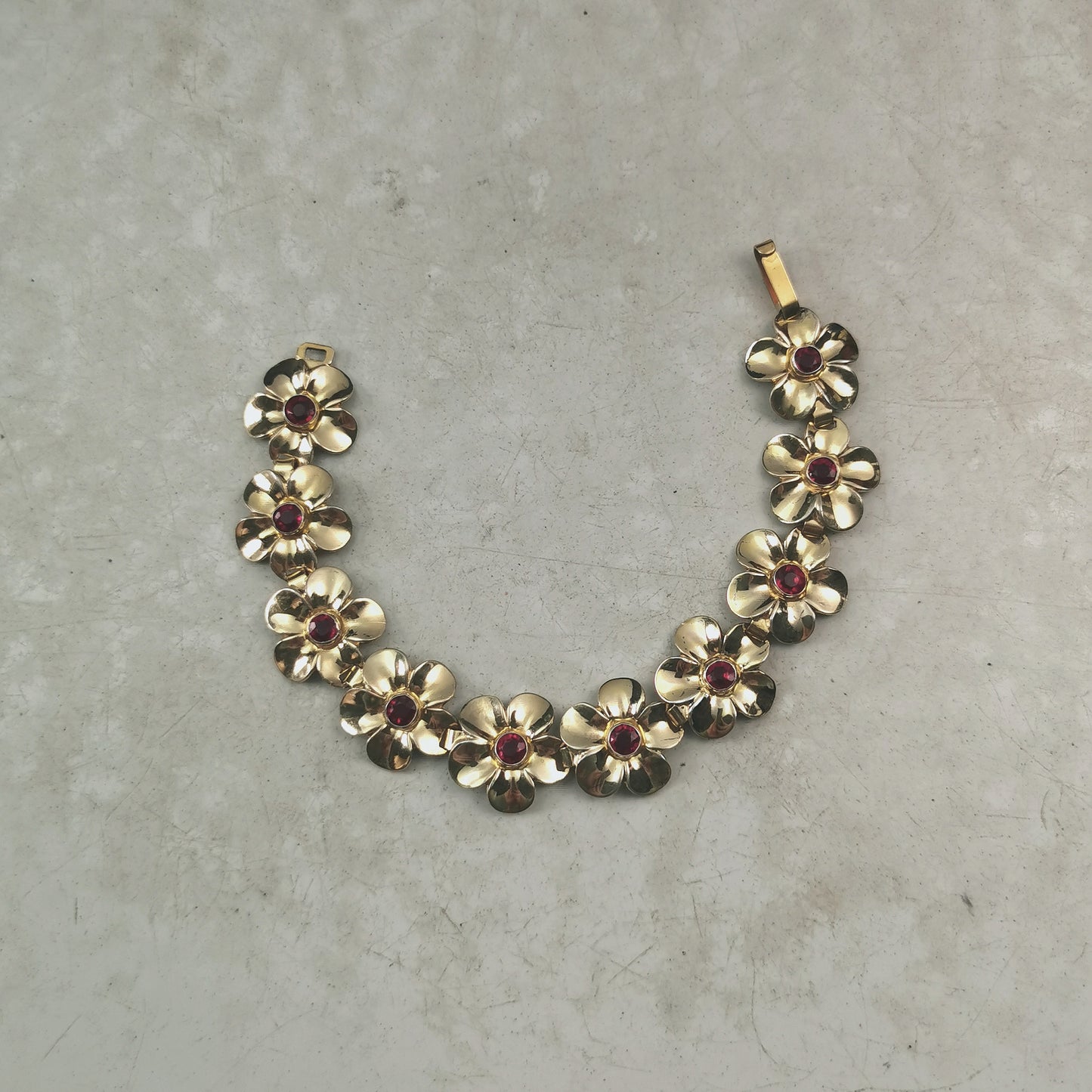 Vintage Gold Vermeil Flower Bracelet