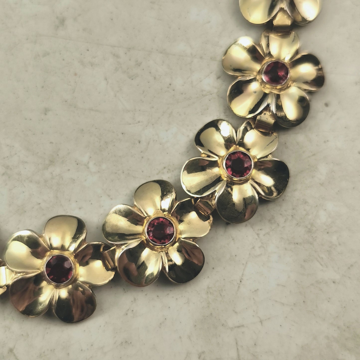 Vintage Gold Vermeil Flower Bracelet