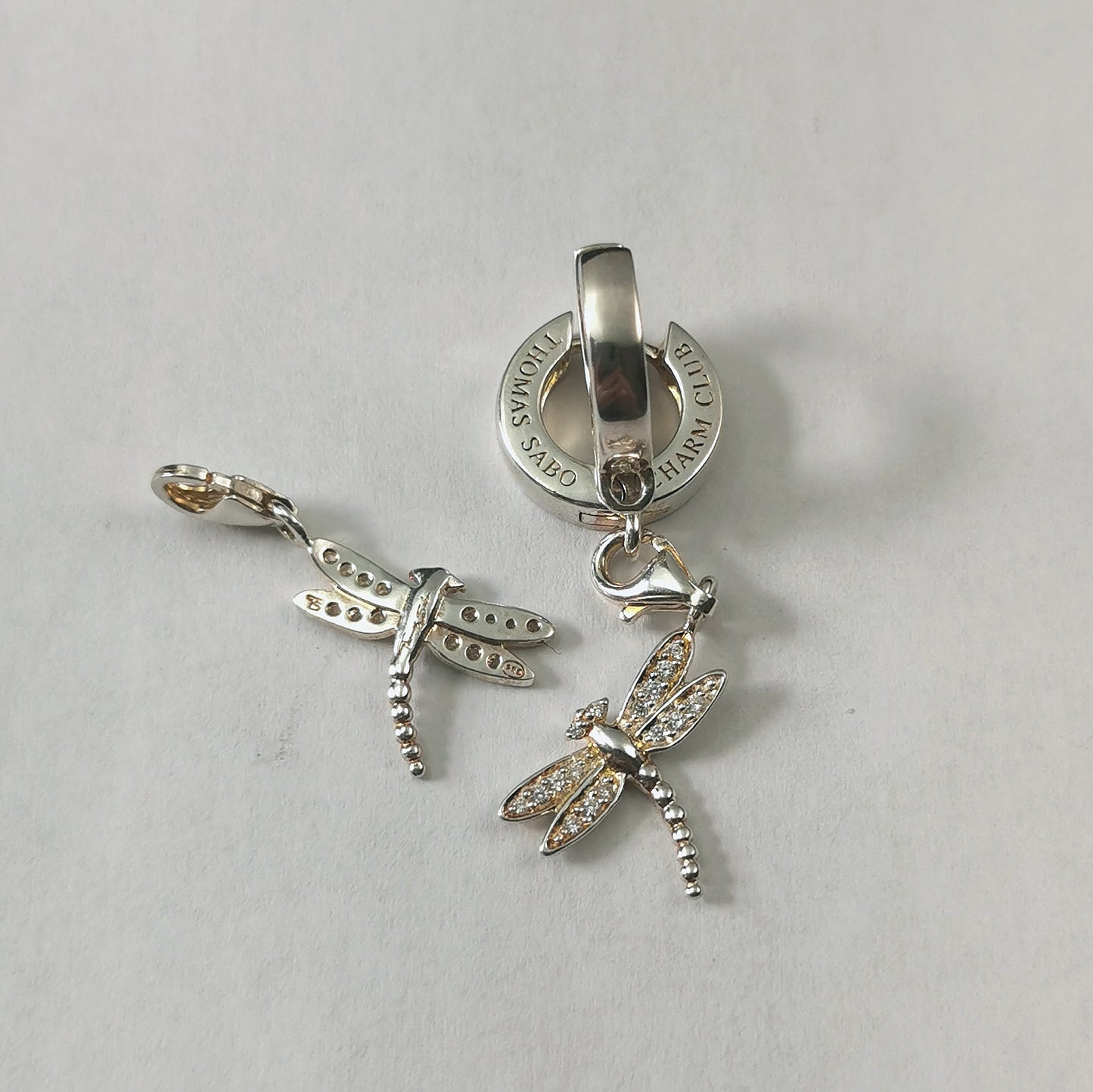Thomas Sabo Sterling Silver Charm Club Huggies and Dragonfly Charms