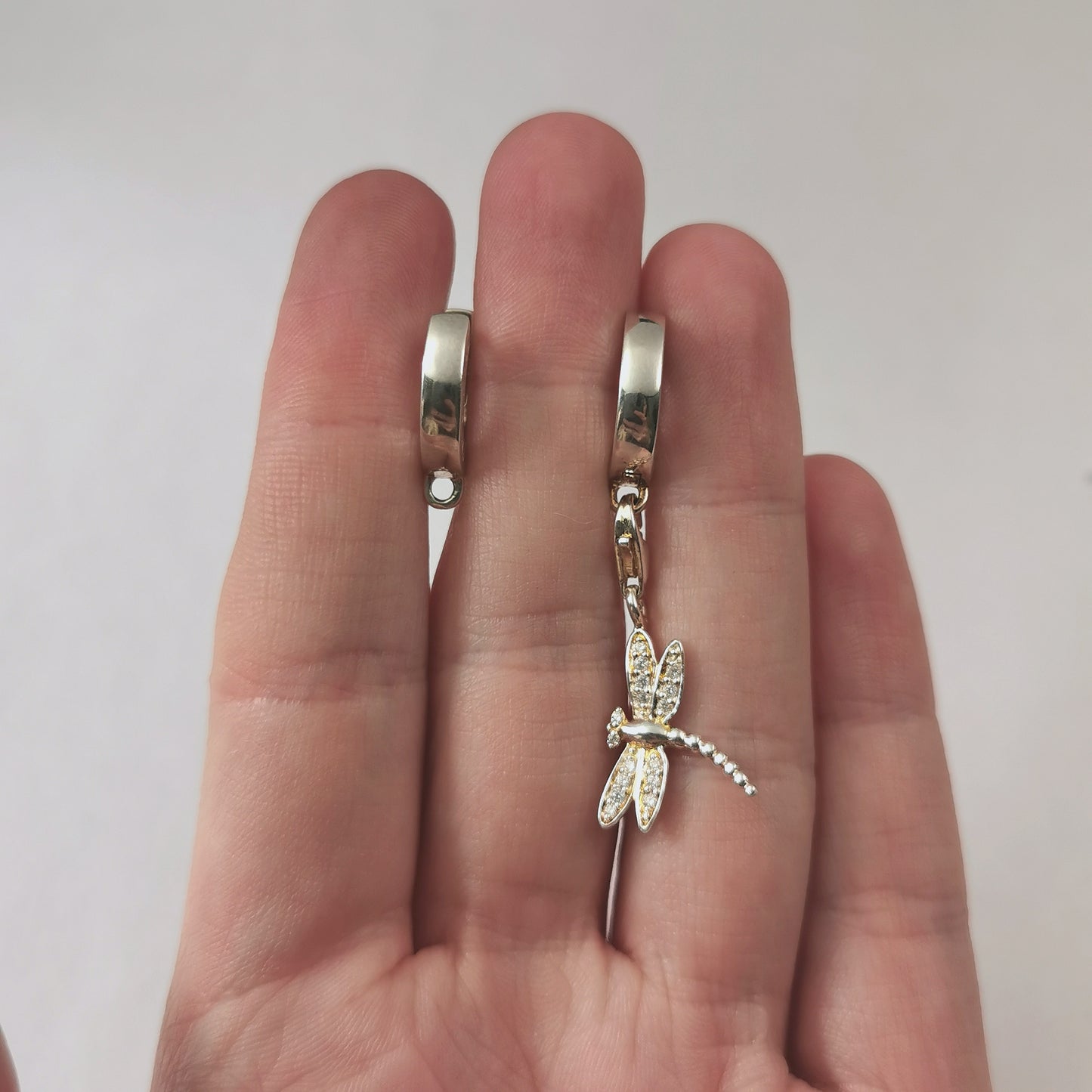 Thomas Sabo Sterling Silver Charm Club Huggies and Dragonfly Charms