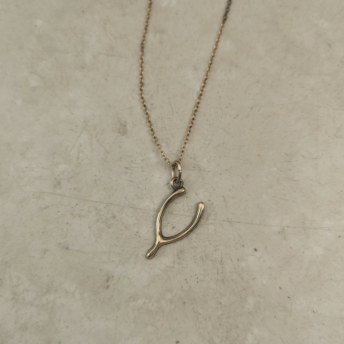 Vintage Gold Filled Lucky Wishbone Necklace