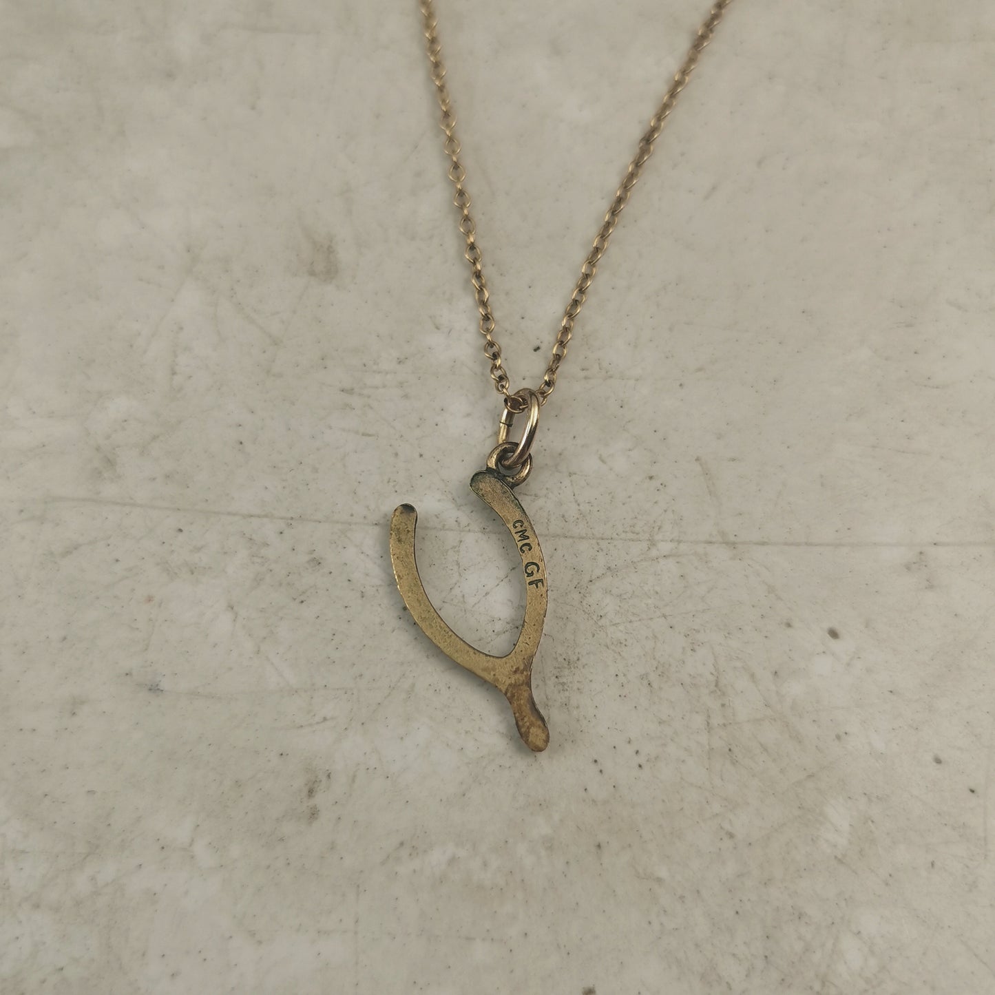 Vintage Gold Filled Lucky Wishbone Necklace