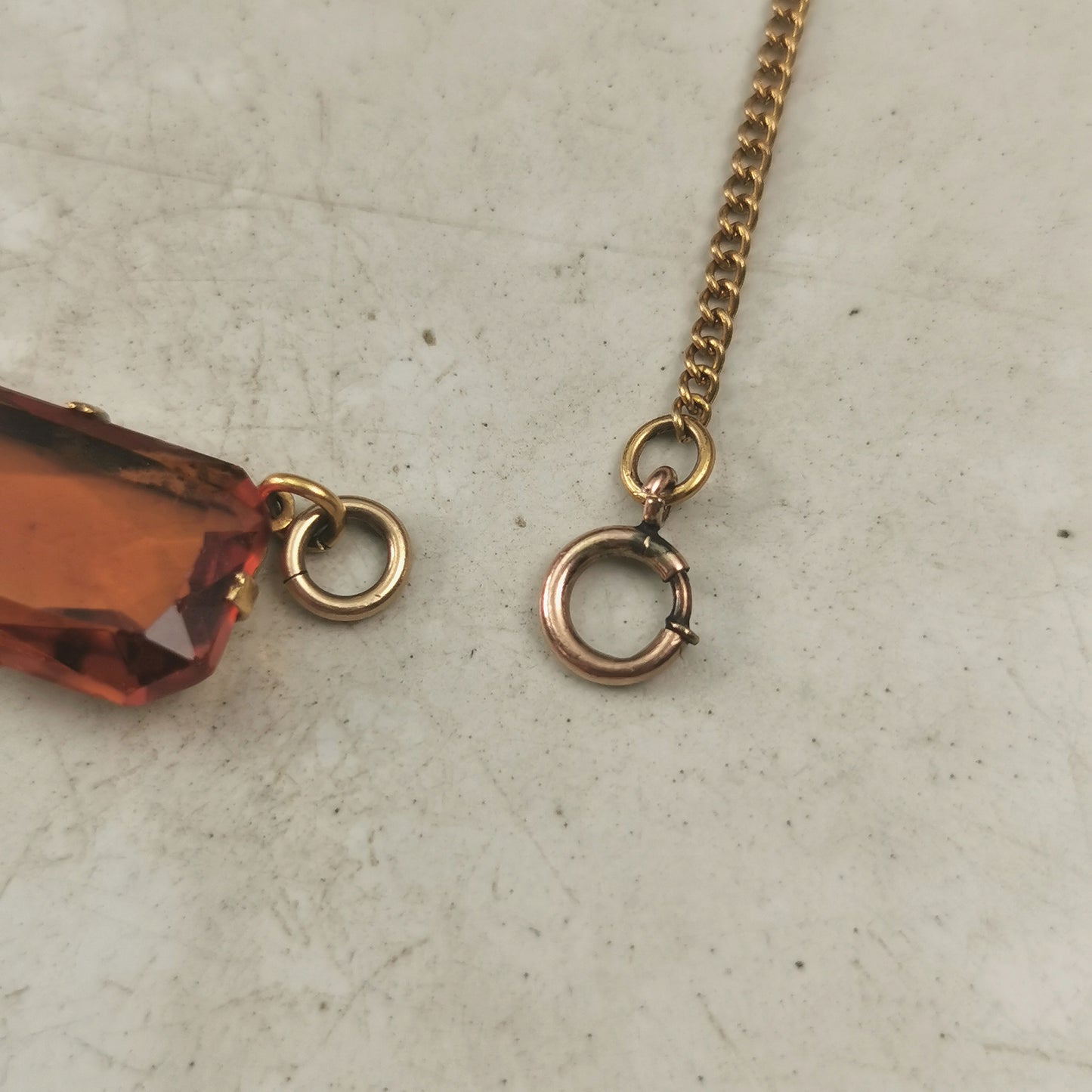 Antique Rivière Orange Paste Panel Necklace