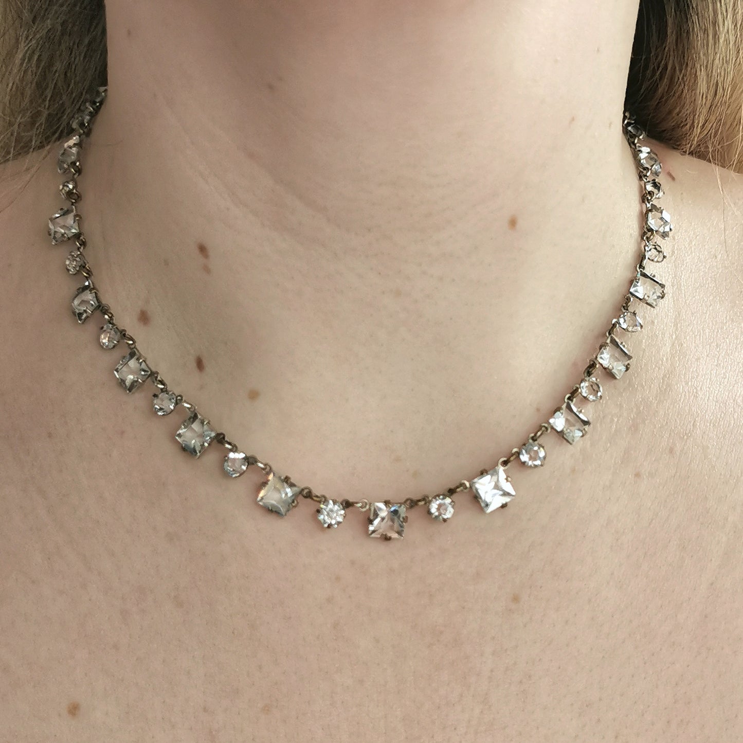 Art Deco Rivière Crystal Choker Necklace