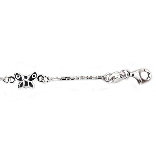 New Sterling Silver Butterfly Station Link Anklet