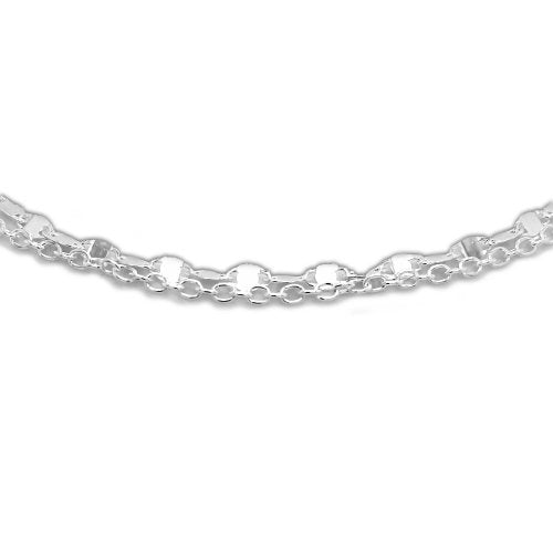 New Sterling Silver Double Strand Valentino Anklet - Silver & Gold