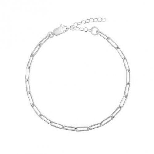 New Sterling Silver 3.5mm Wide Paperclip Chain Anklet - Silver & Gold