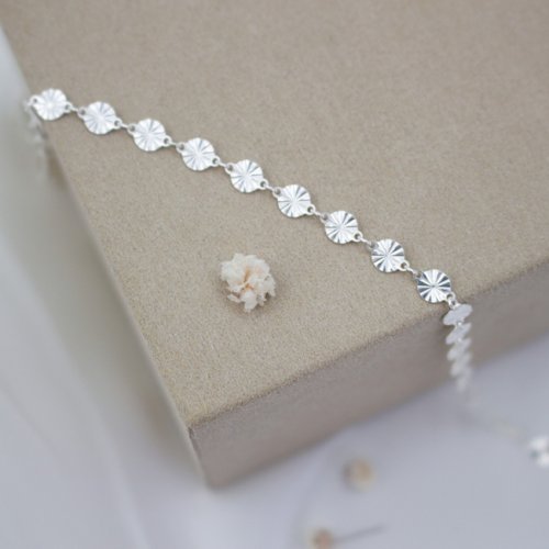 New Sterling Silver Sun Link Anklet