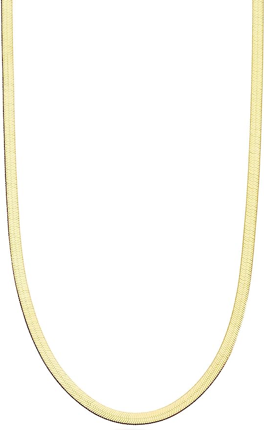 New Sterling Silver Gold Vermeil 3.5mm Herringbone Chain Necklace