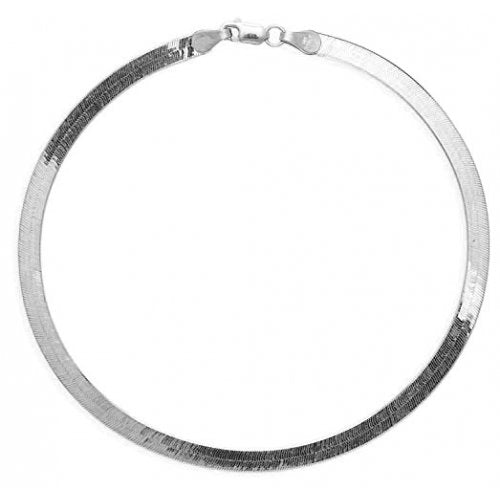 New Sterling Silver 3.5mm Herringbone Chain Bracelet - Silver & Gold