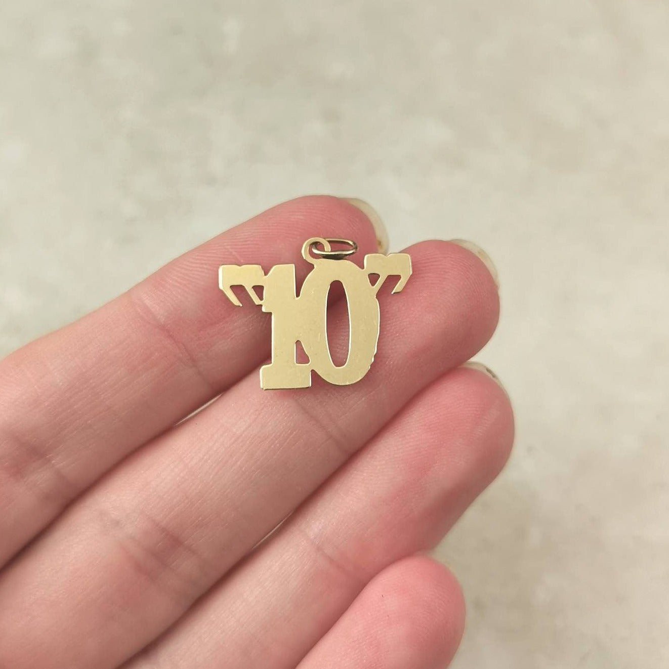 Vintage 14k Yellow Gold "10" Charm - You're A Ten!