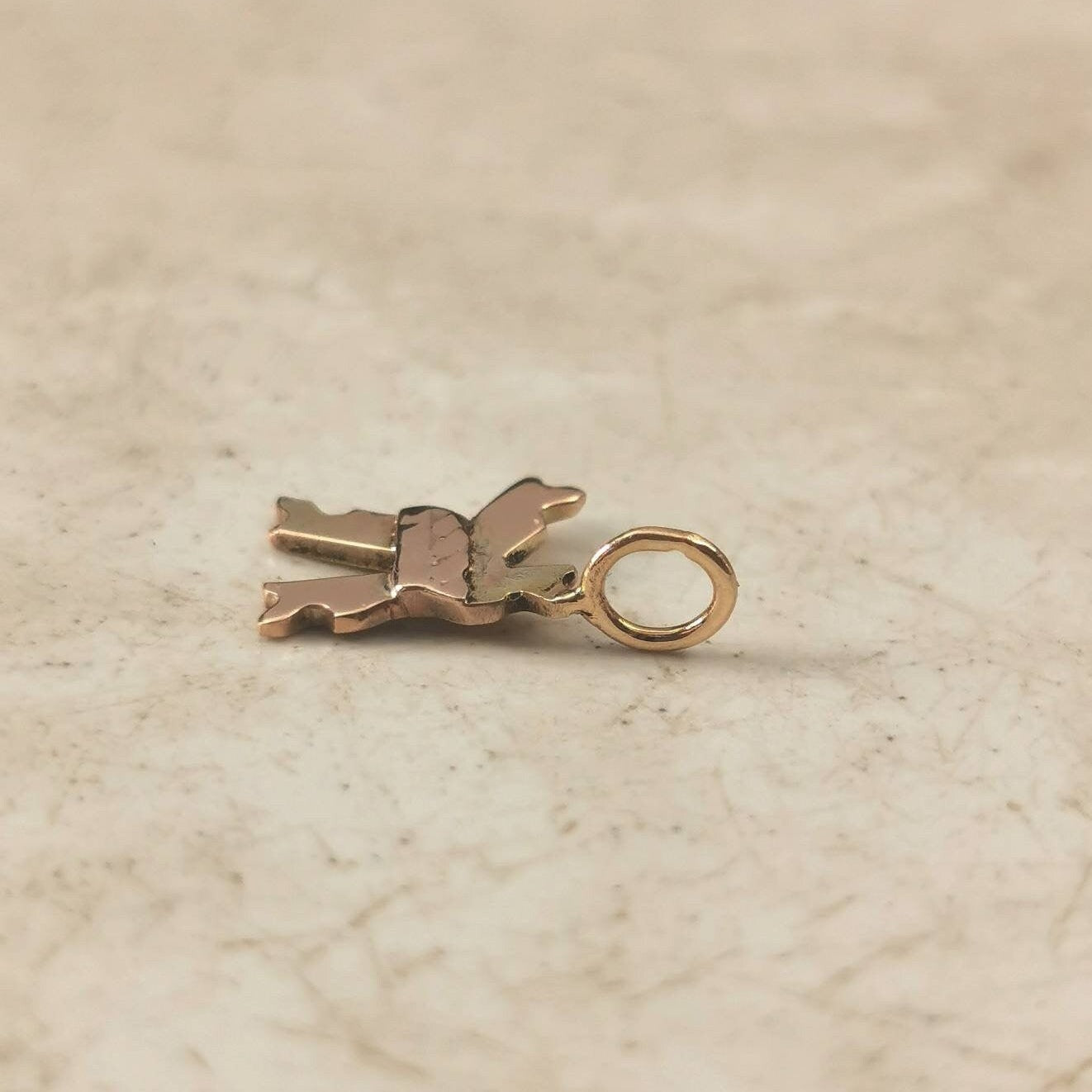 Antique 10k Yellow Gold Gothic Style Initial K Charm