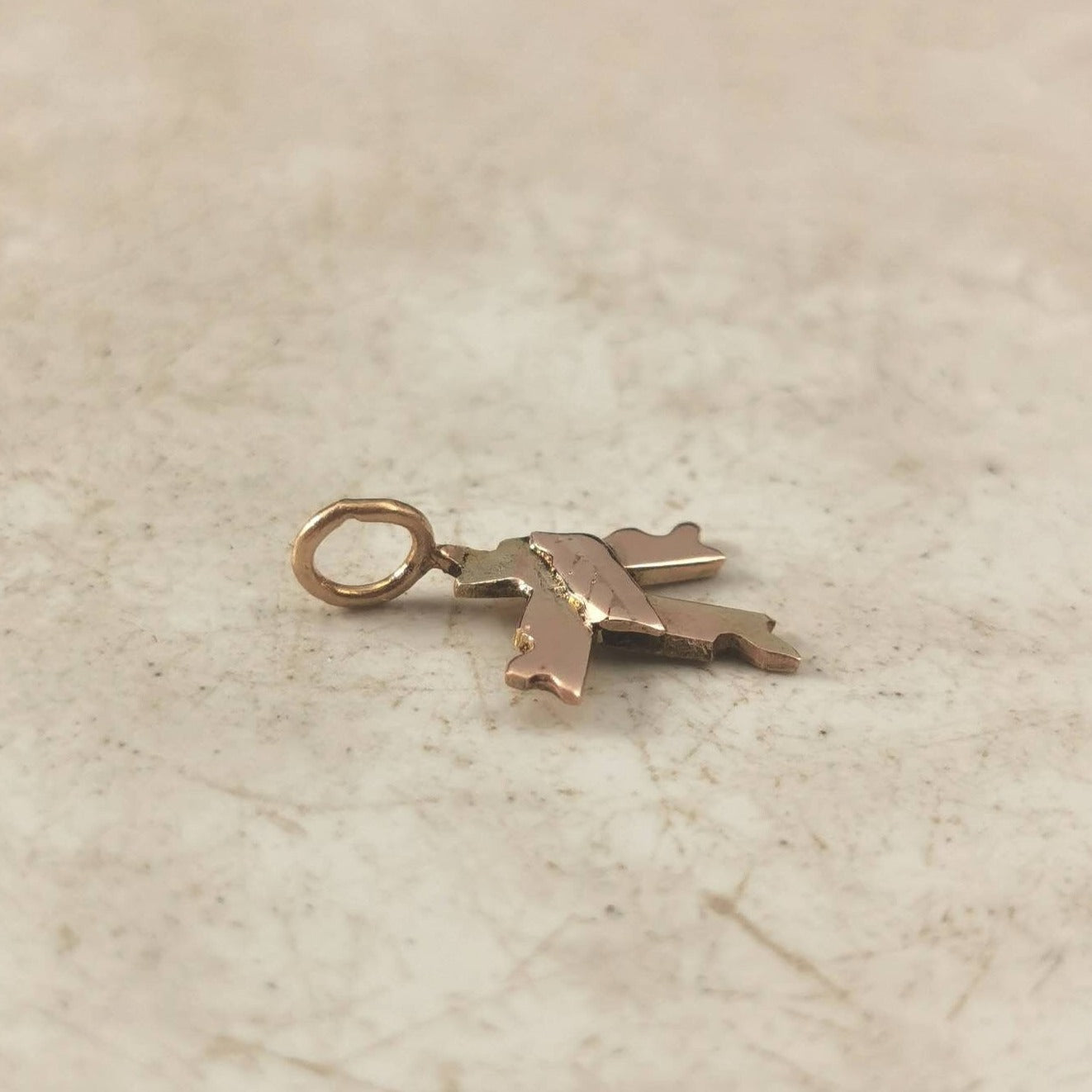 Antique 10k Yellow Gold Gothic Style Initial K Charm