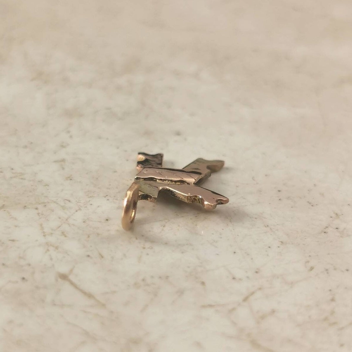 Antique 10k Yellow Gold Gothic Style Initial K Charm