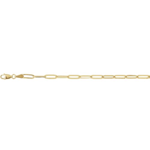 New Sterling Silver 3.5mm Wide Paperclip Chain Anklet - Silver & Gold