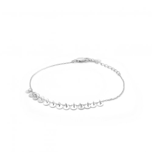 New Sterling Silver Mini Discs Dangle Bracelet - Silver & Gold