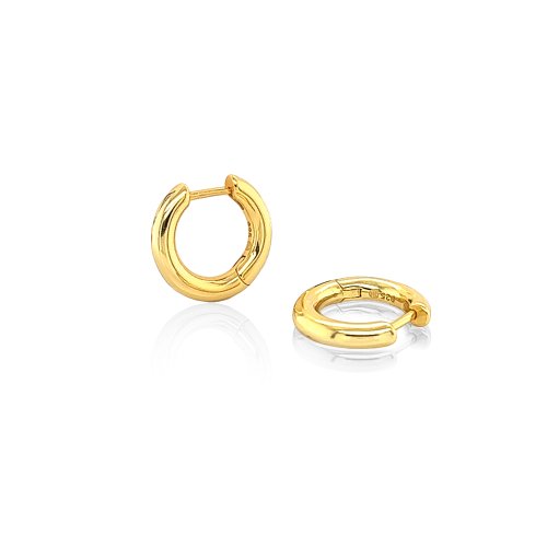 New Sterling Silver Chubby Tube Huggies - Silver & Gold