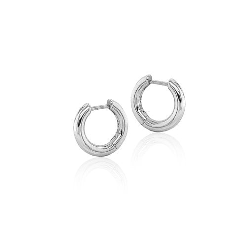 New Sterling Silver Chubby Tube Huggies - Silver & Gold