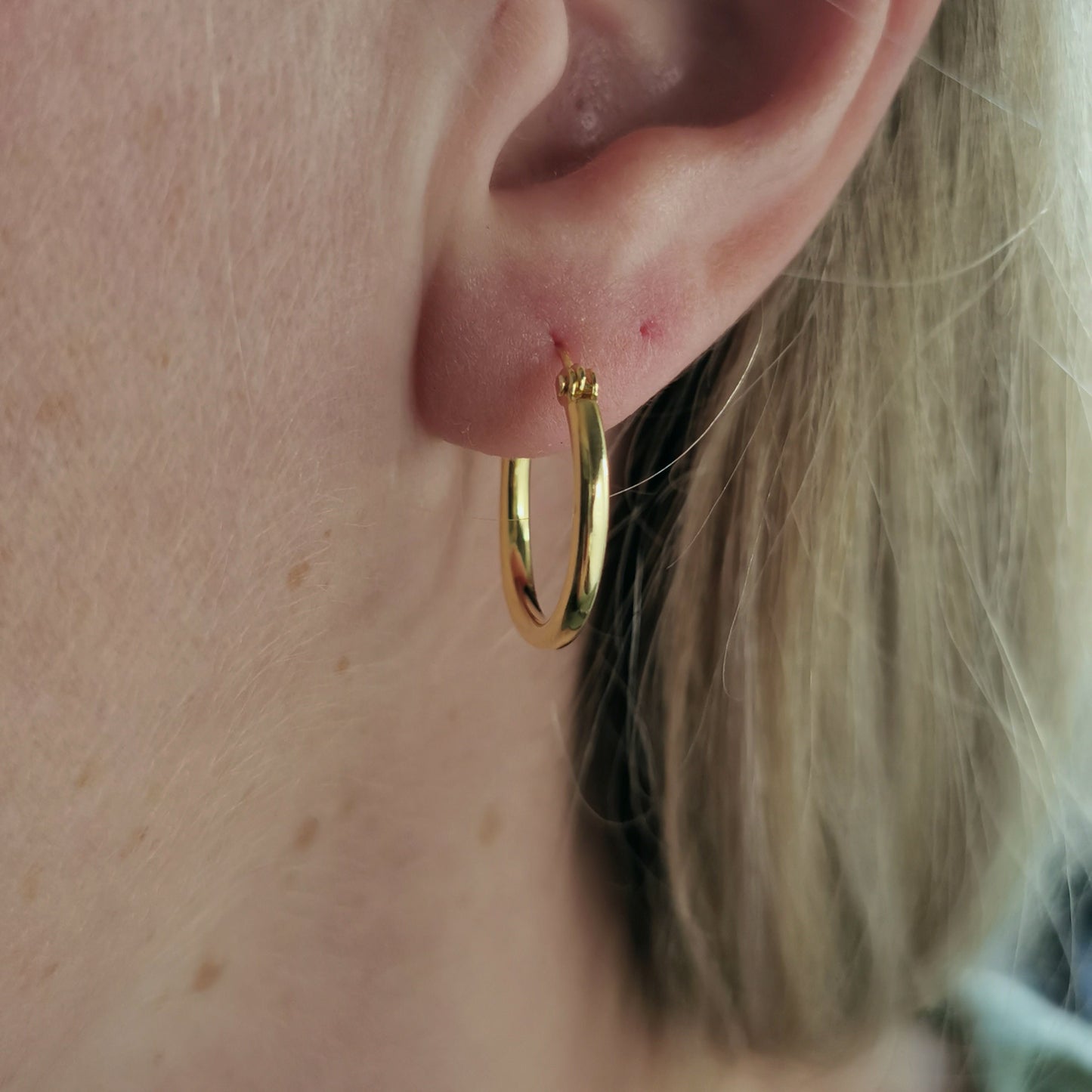 New Sterling Silver Gold Vermeil SMALL Tube Hoops