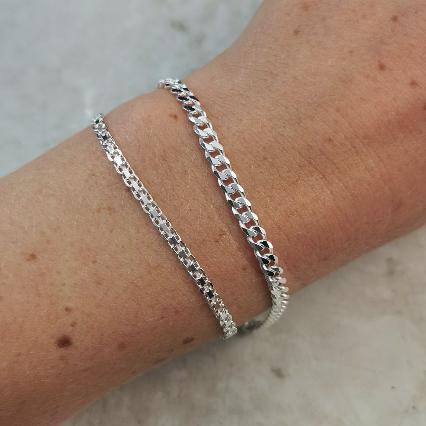 New Sterling Silver Bismark Chain Necklace