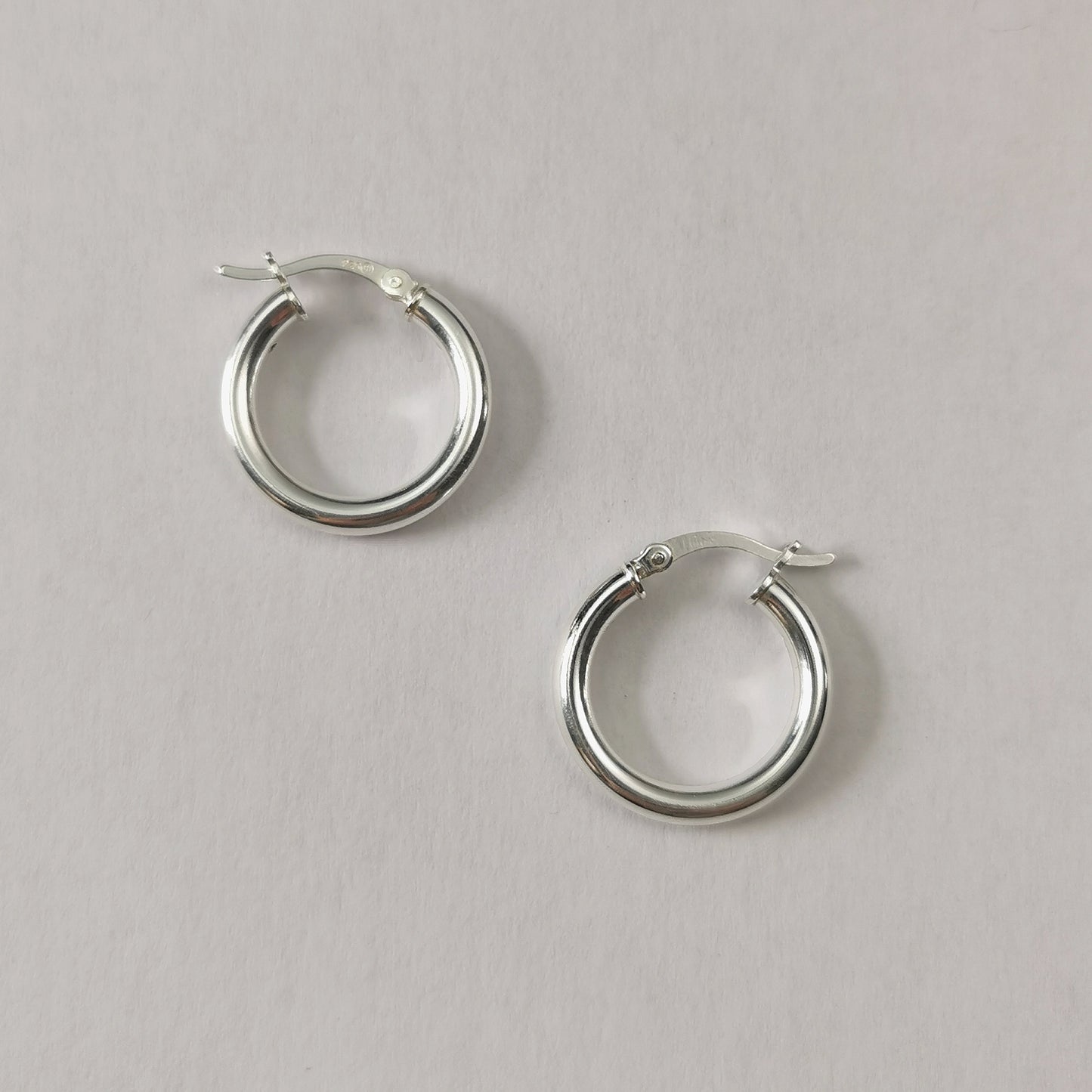 New Sterling Silver Chubby Medium Tube Hoop