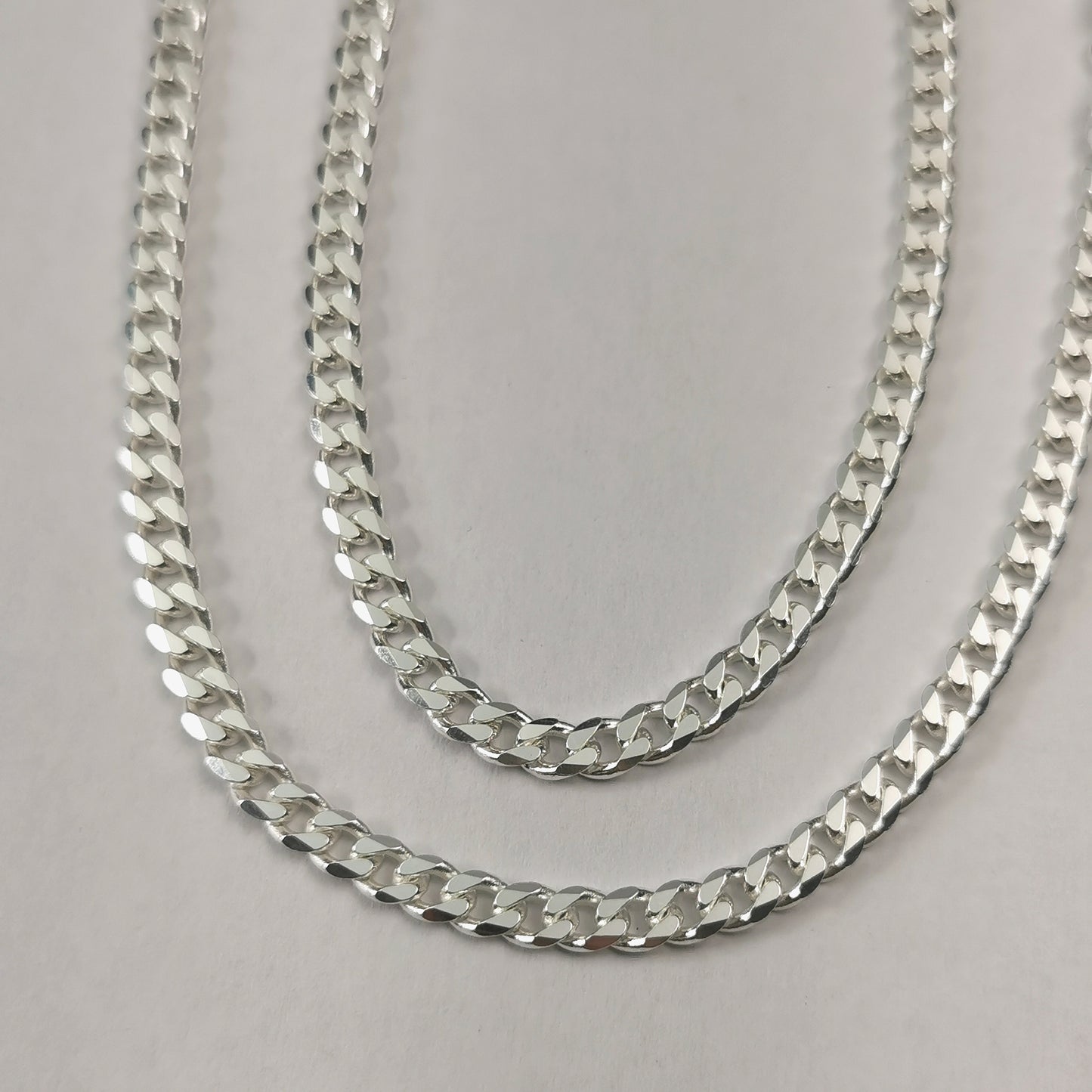 New Sterling Silver Wide 4.2mm Curb Link Chain Bracelet