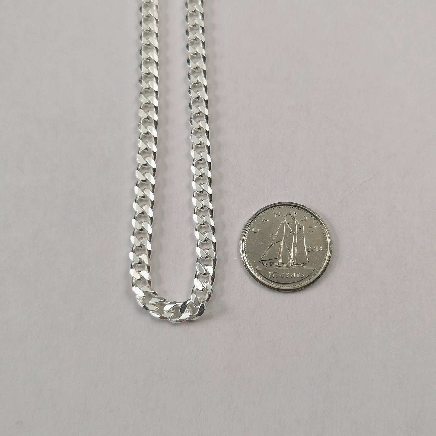 New Sterling Silver 4.2mm Curb Link Chain Men's/Unisex Necklace