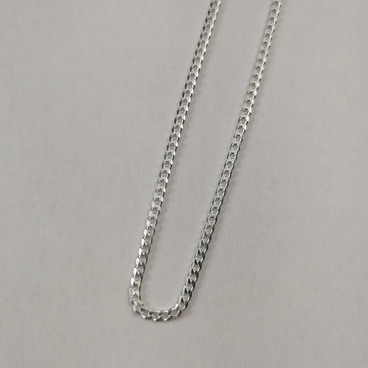 New Sterling Silver 2.8mm Curb Link Chain Necklace