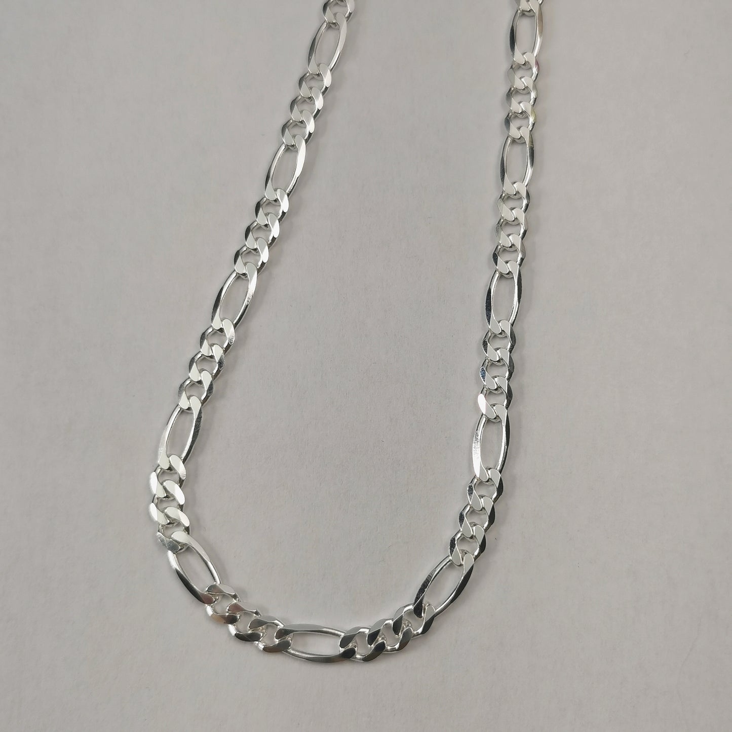 New Sterling Silver 4.8mm Figaro Link Men's/Unisex Chain Necklace