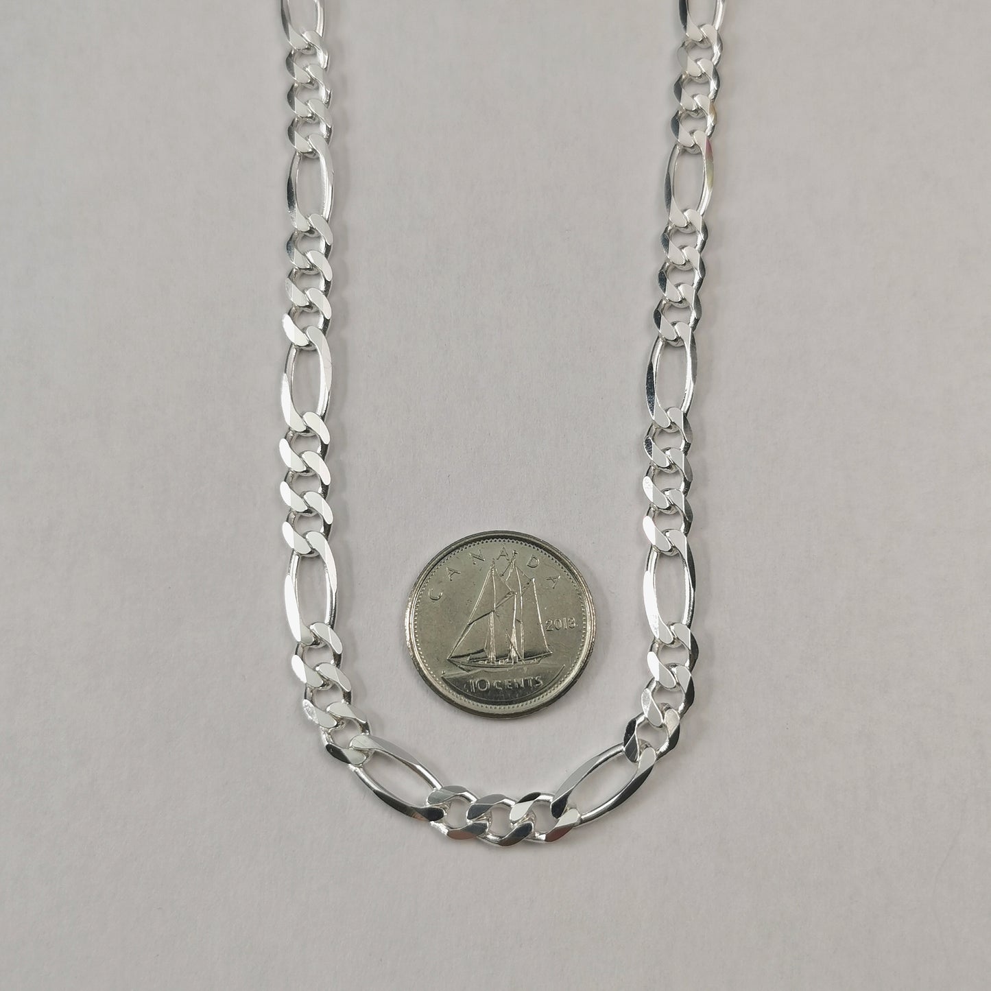 New Sterling Silver 4.8mm Figaro Link Men's/Unisex Chain Necklace