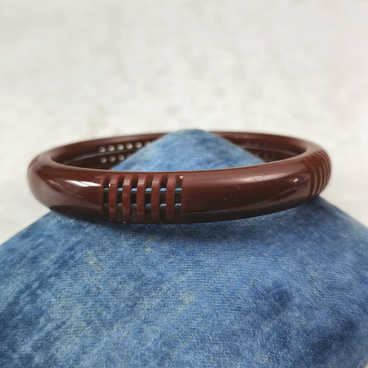 Vintage Brown Cut-out Bakelite Bangle