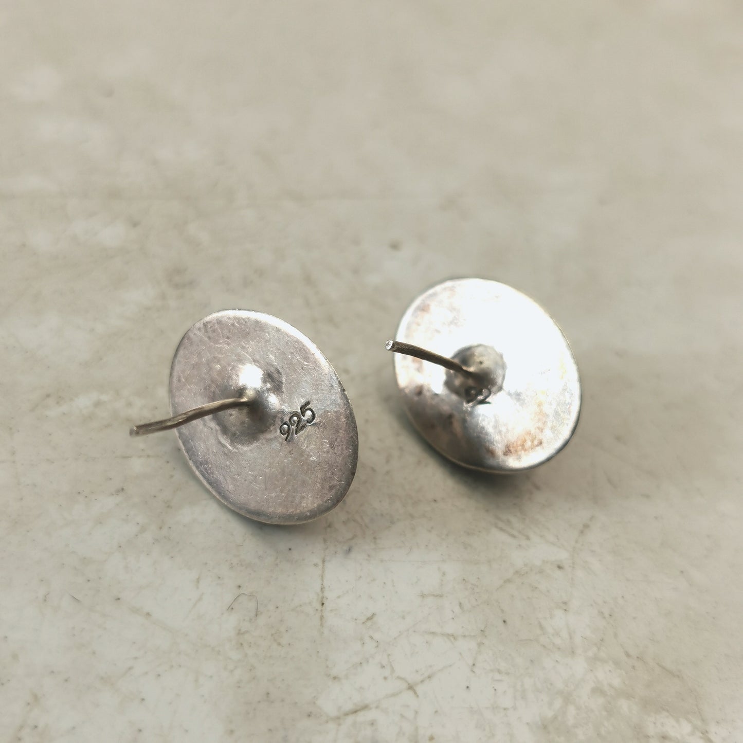 Vintage Sterling Silver Faux Opal Stud Earrings