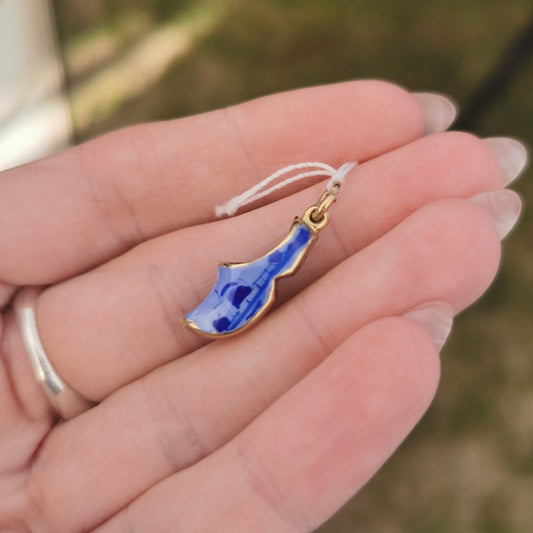 Reserved Listing - Dutch 14k Yellow Gold Enamelled Clog Charm