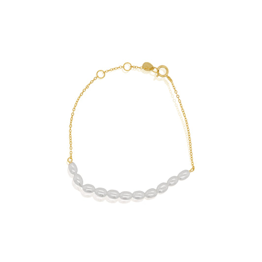 Sterling Silver Gold Vermeil Freshwater Pearl Bracelet