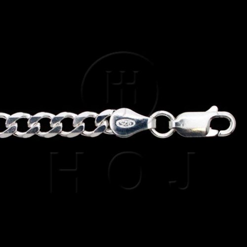 New Sterling Silver Wide 4.2mm Curb Link Chain Bracelet