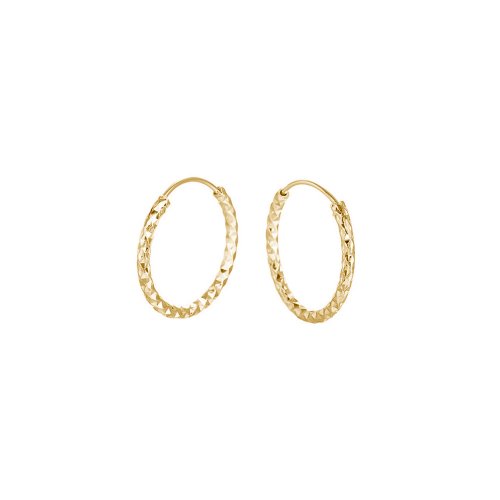 New Sterling Silver Gold Vermeil Diamond Cut Sleeper Hoop