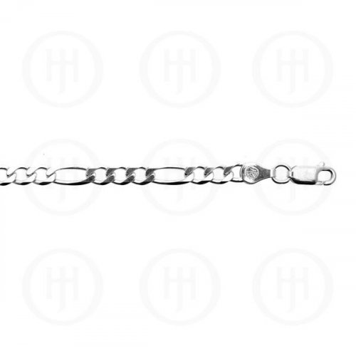New Sterling Silver 4.8mm Figaro Link Men's/Unisex Chain Necklace