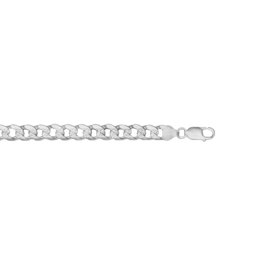 New Sterling Silver Diamond Cut Textured Curb Link Chain