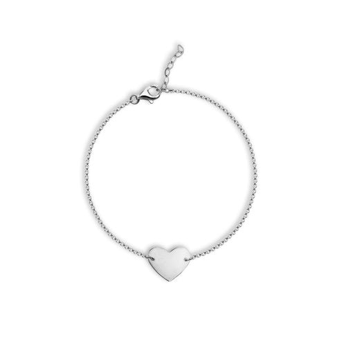 New Sterling Silver Heart Tage Bracelet