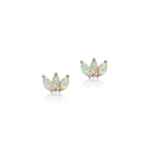 New Sterling Silver Opal Opulence Studs - Silver & Gold