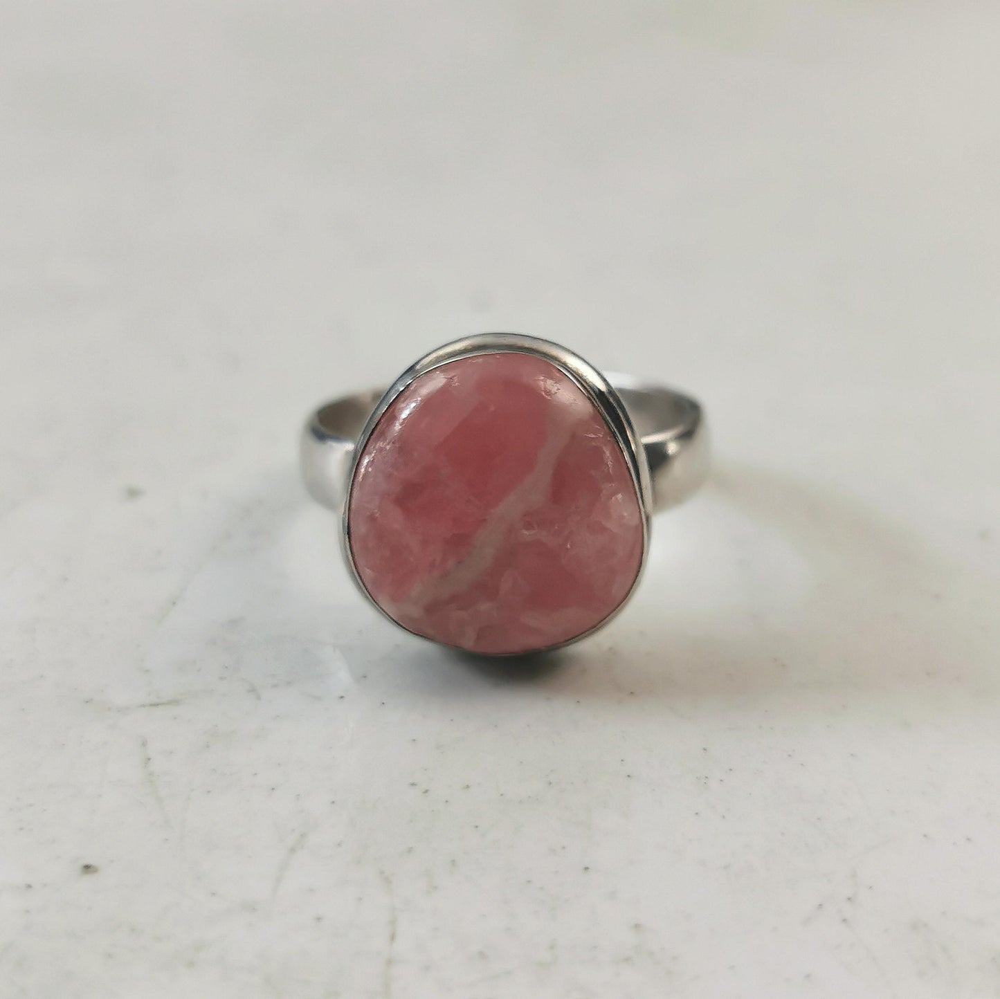 Vintage Sterling Silver Rhodochrosite Set - Ring and Cuff Bracelet