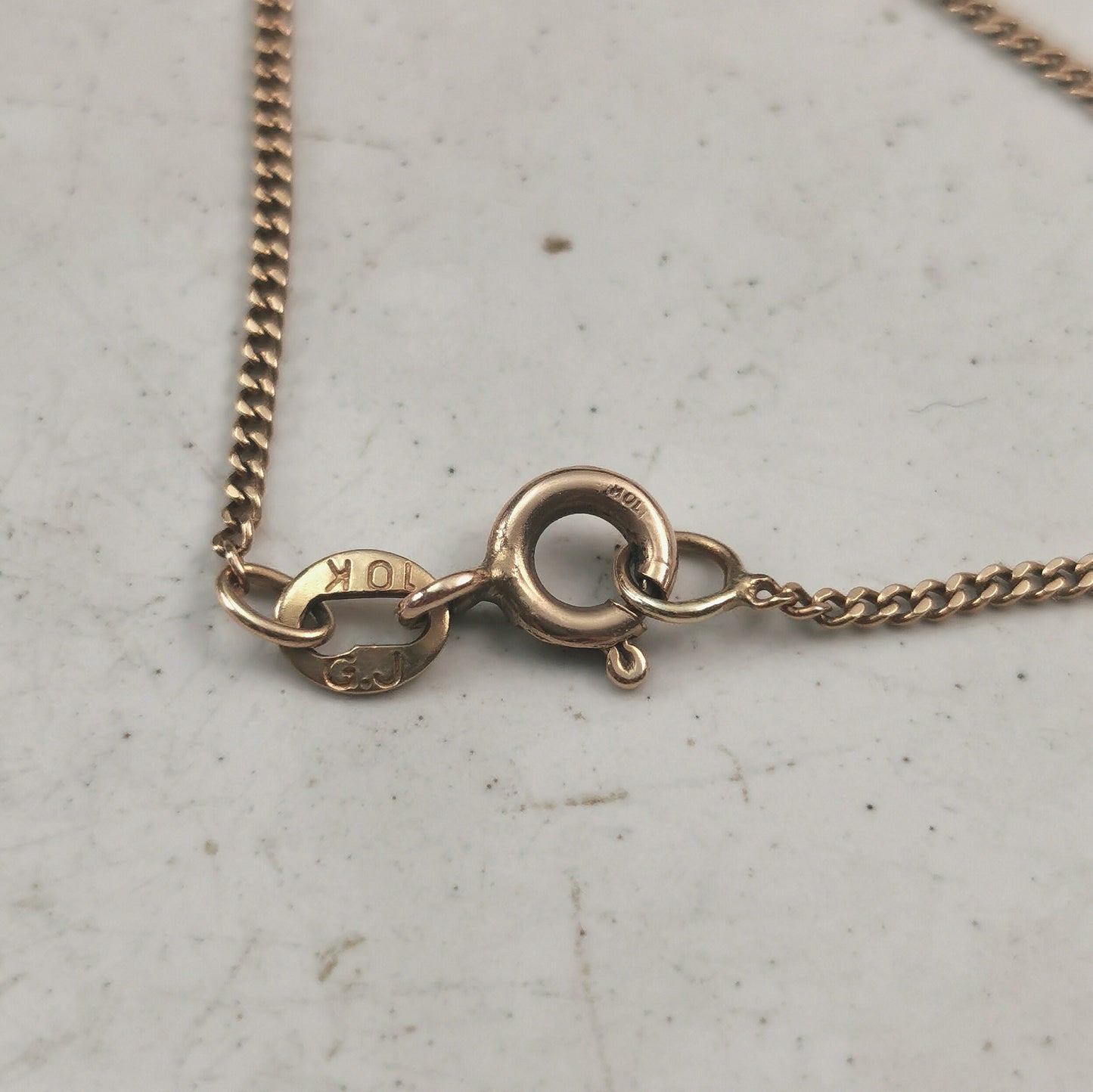 Vintage 10k Yellow Gold Kite Shaped Link Station Chain