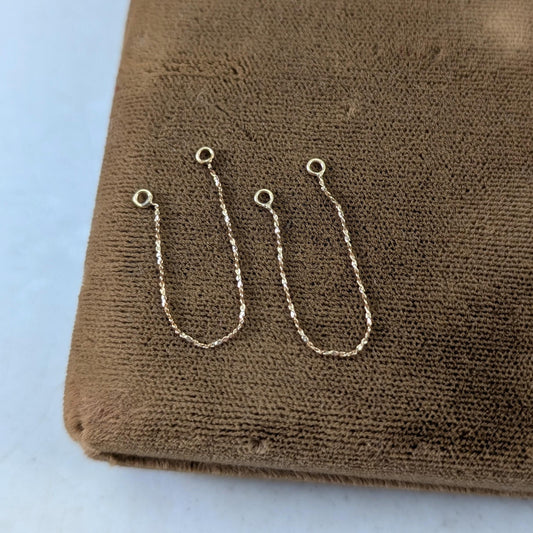 Vintage 10k Twisted Serpentine Chain Earring Enhancers