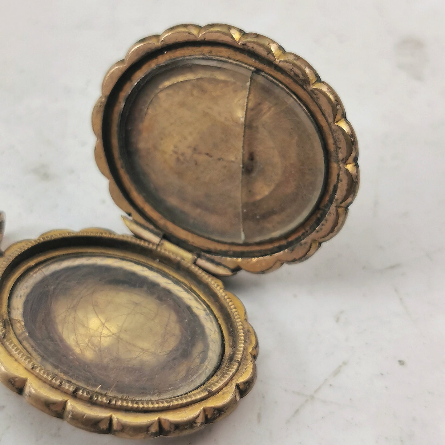 Victorian Gold Fill Mourning Anchor Locket