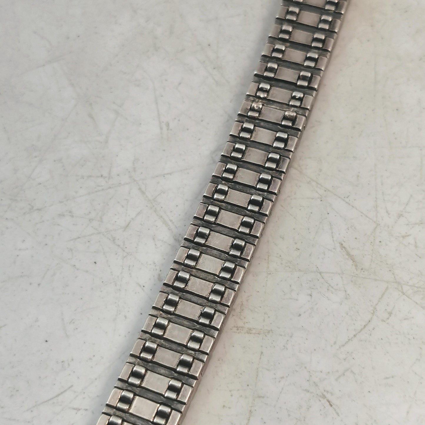 Art Deco Diamonbar Sterling Silver and Rhinestone Bracelet